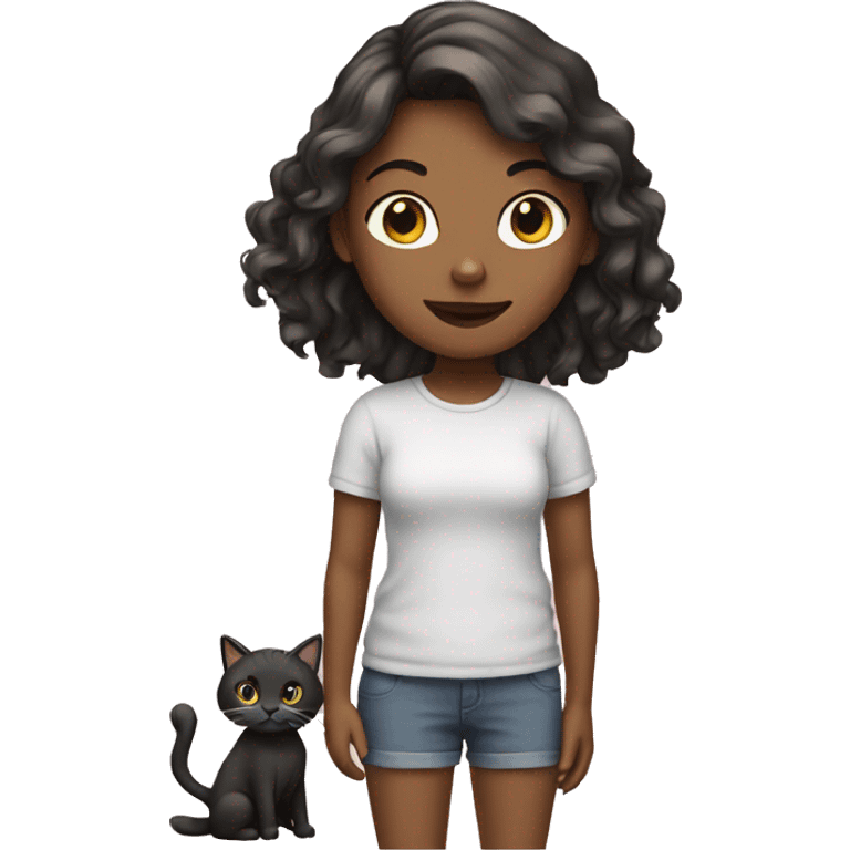 Girl with cat emoji