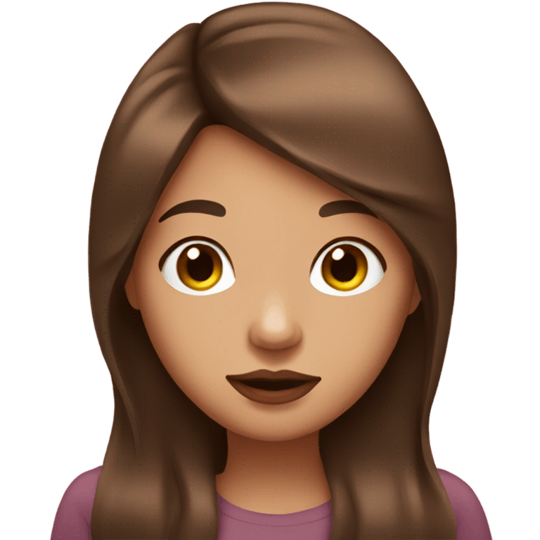 Brown hair girl with fat lips emoji