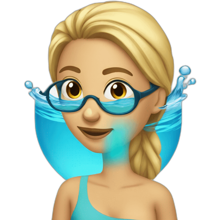 Jeune femme adulte a la piscine emoji