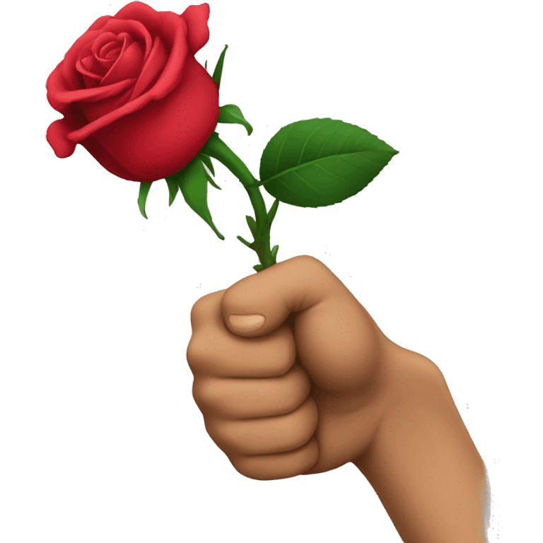 Rose with a fist emoji