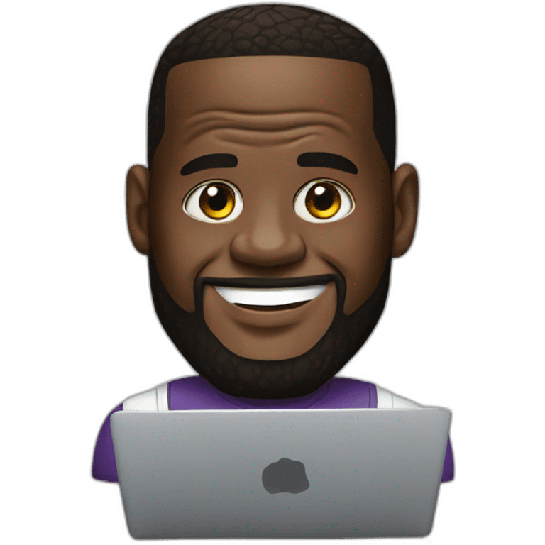 Lebron with Macbook emoji