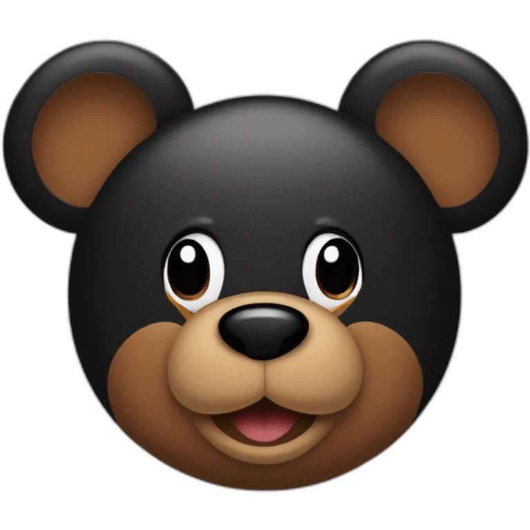 brown bear emoji wearing black mickey mouse ears emoji