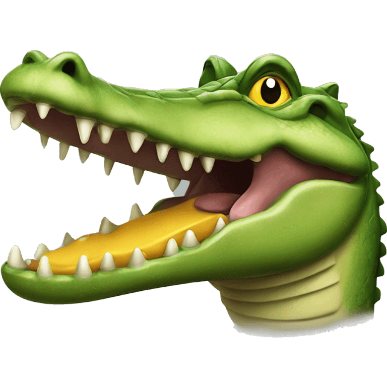 a crocodile with duck's head emoji