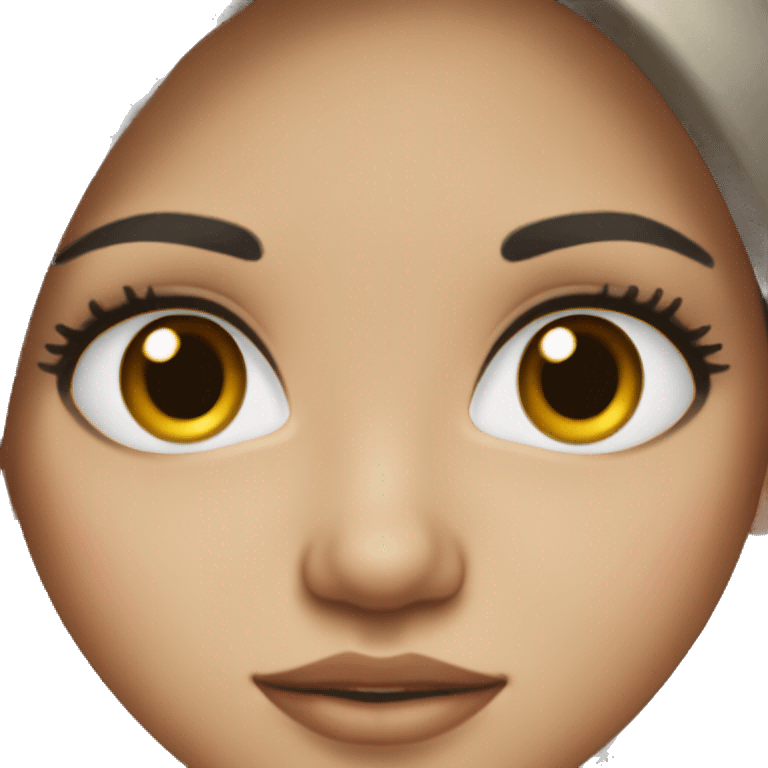 Girl with brown eyes, black hair, white skin, and lashes emoji