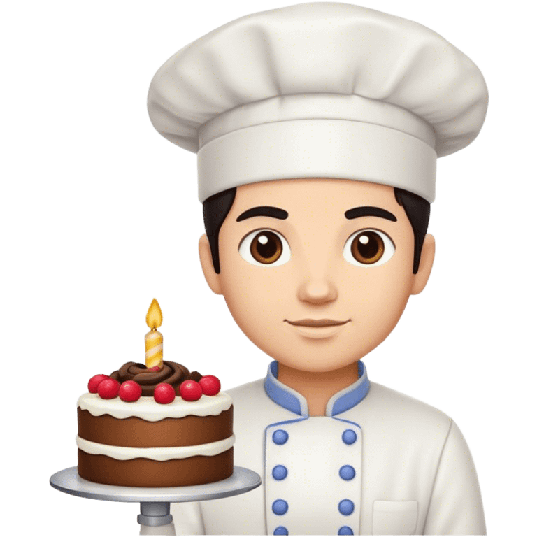 Cake chef with dark hair emoji