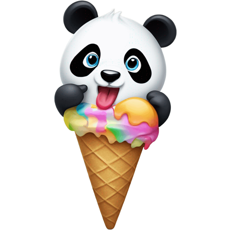 Panda eating ice cream emoji