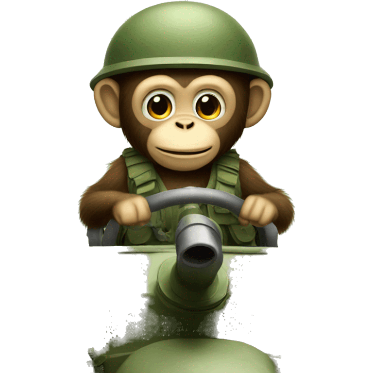 Monkey driving a tank  emoji