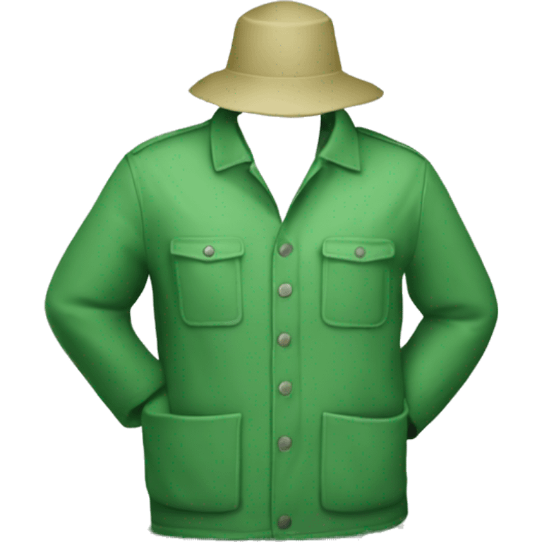 gardener pith helmet jacket white green trees  emoji