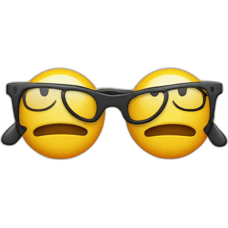 two smiley emojis side byside one with glasses, smiling the other frowning emoji