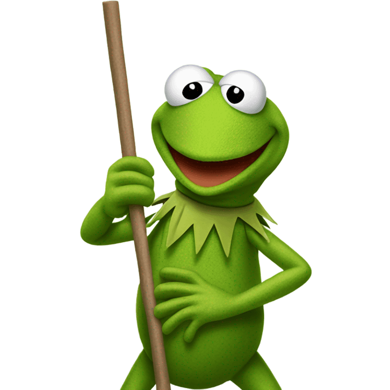 Kermit with a pole emoji