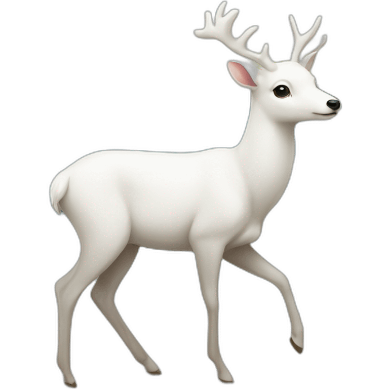 white deer walking at the beach emoji