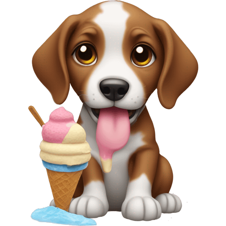 puppy eating ice cream  emoji