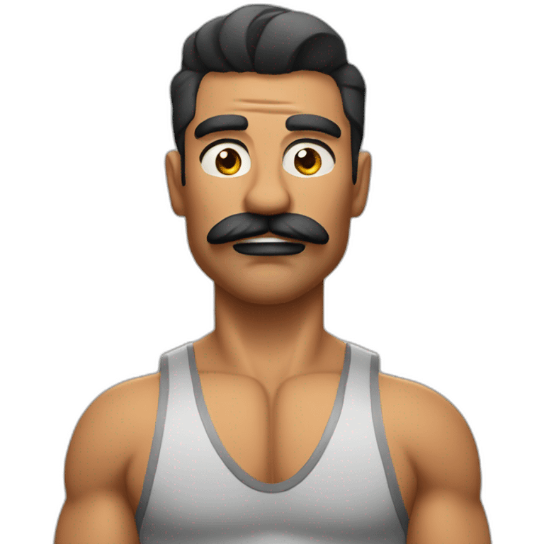 Muscles mustache expressive Cuban man emoji