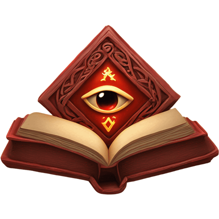 red magical book runic eye in middle emoji