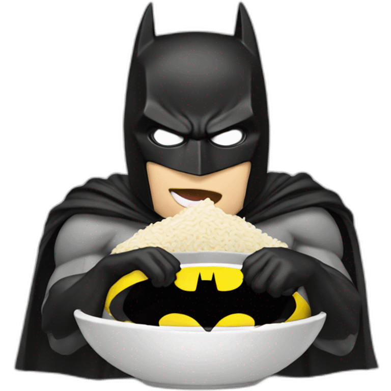 Batman eating rice emoji