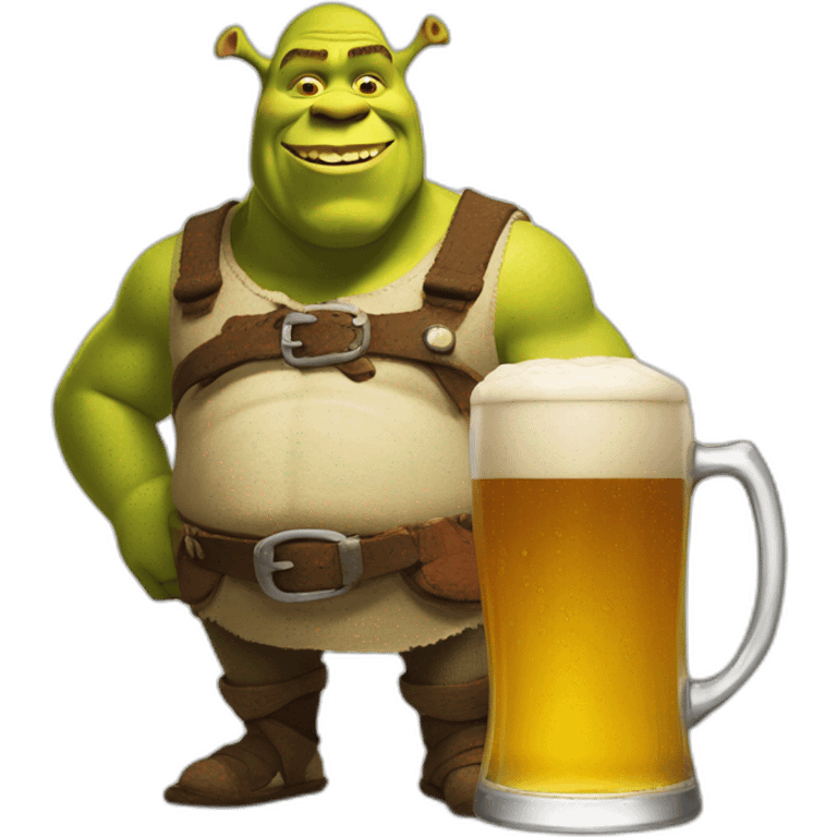 Shrek with beers emoji