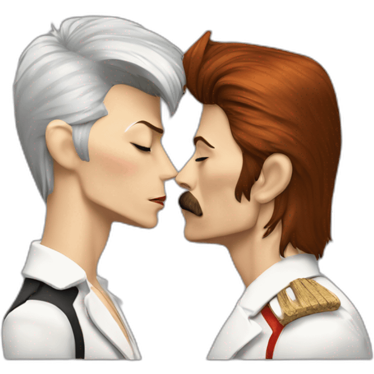 David Bowie kissing Freddie Mercury  emoji