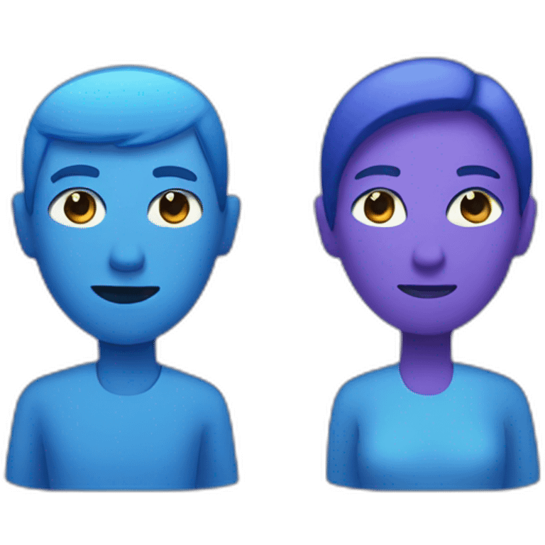 Purple man and blue woman emoji