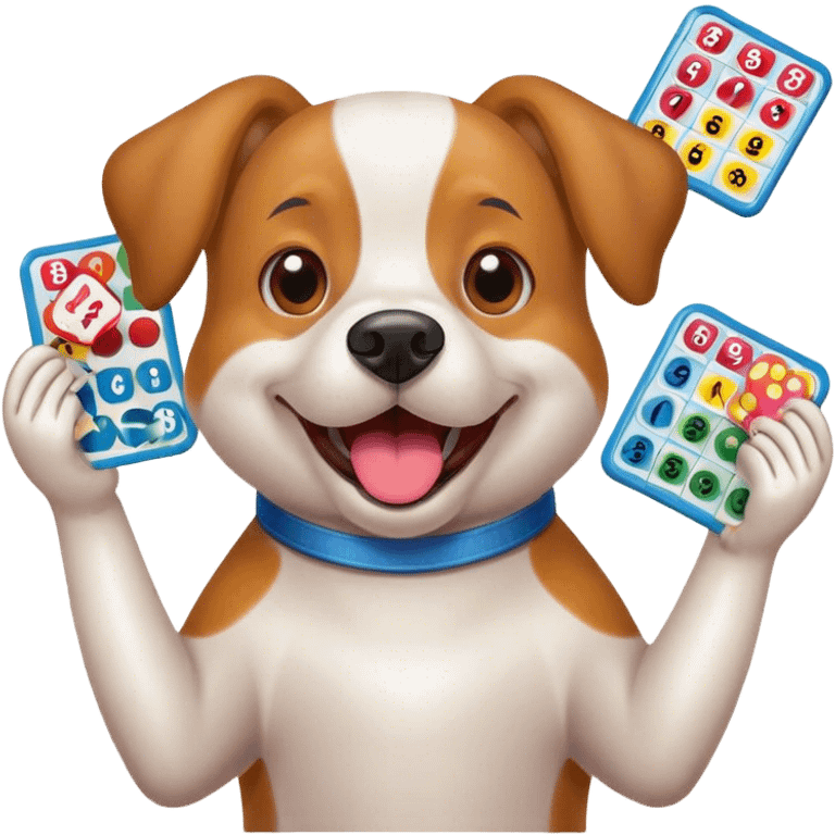 dog playing bingo emoji