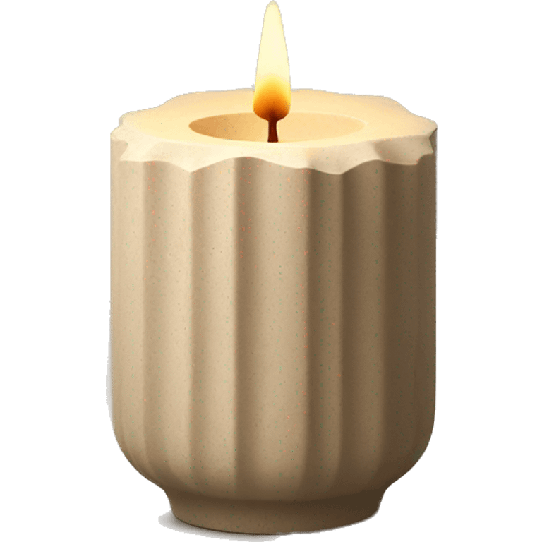 candle in beige concrete ridged vessel emoji