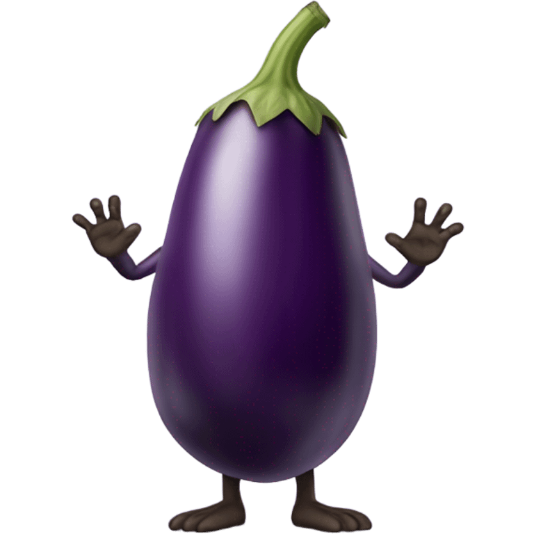 Eggplant with hands and feet emoji