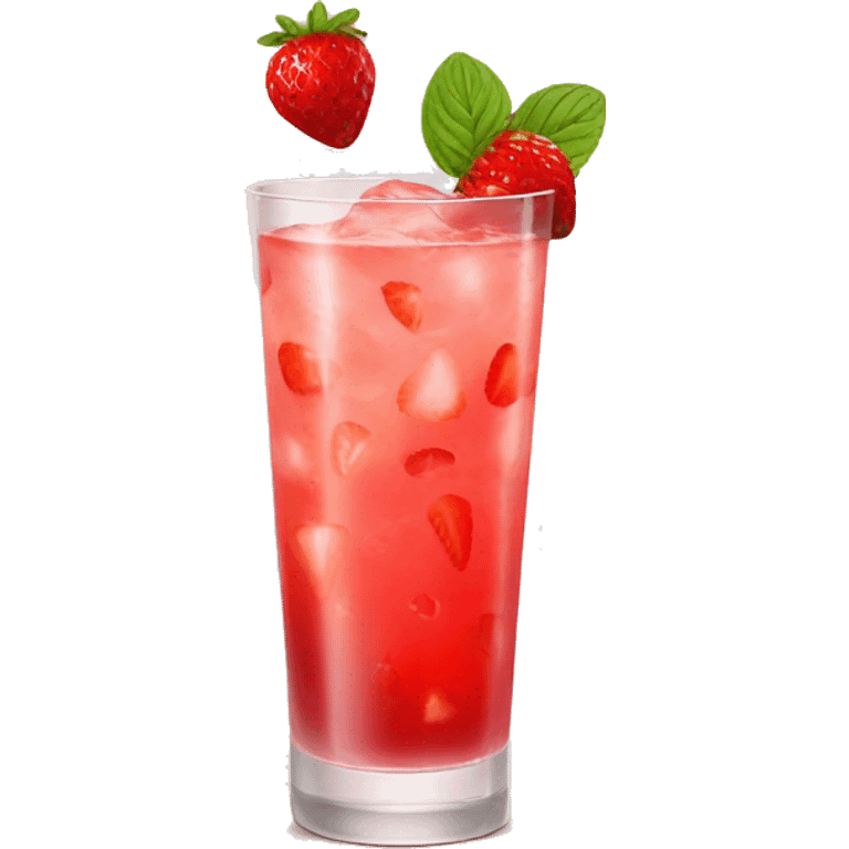 strawberry cocktail with basil emoji