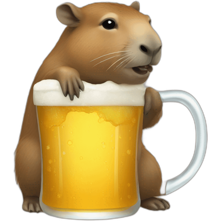 capybara drinking beer emoji