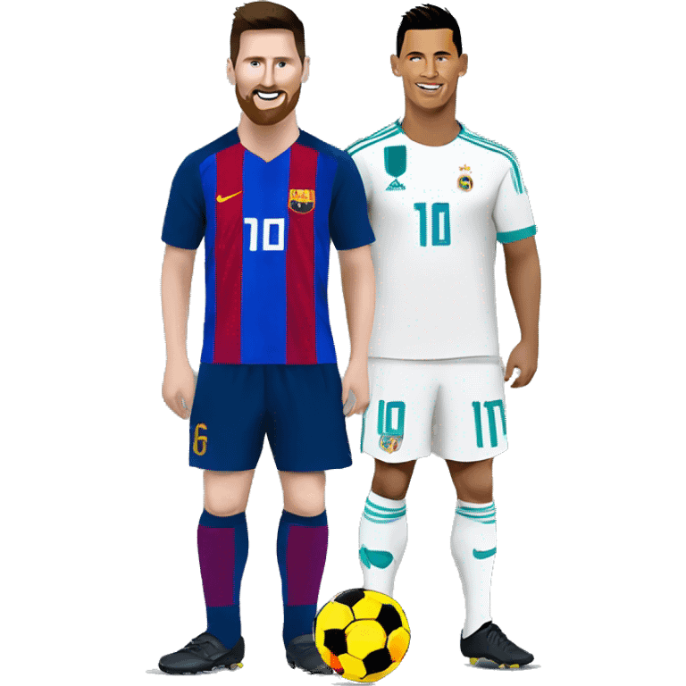 Messi and ronaldo on his feet emoji