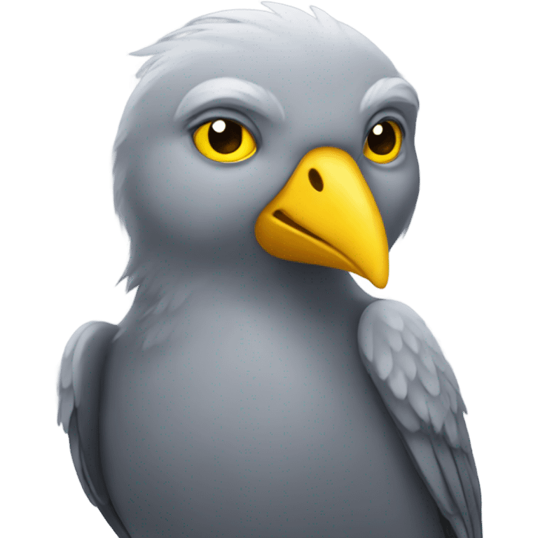 Grey bird with yellow head  emoji