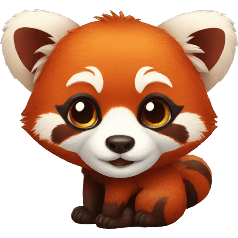 Red panda with a flower emoji