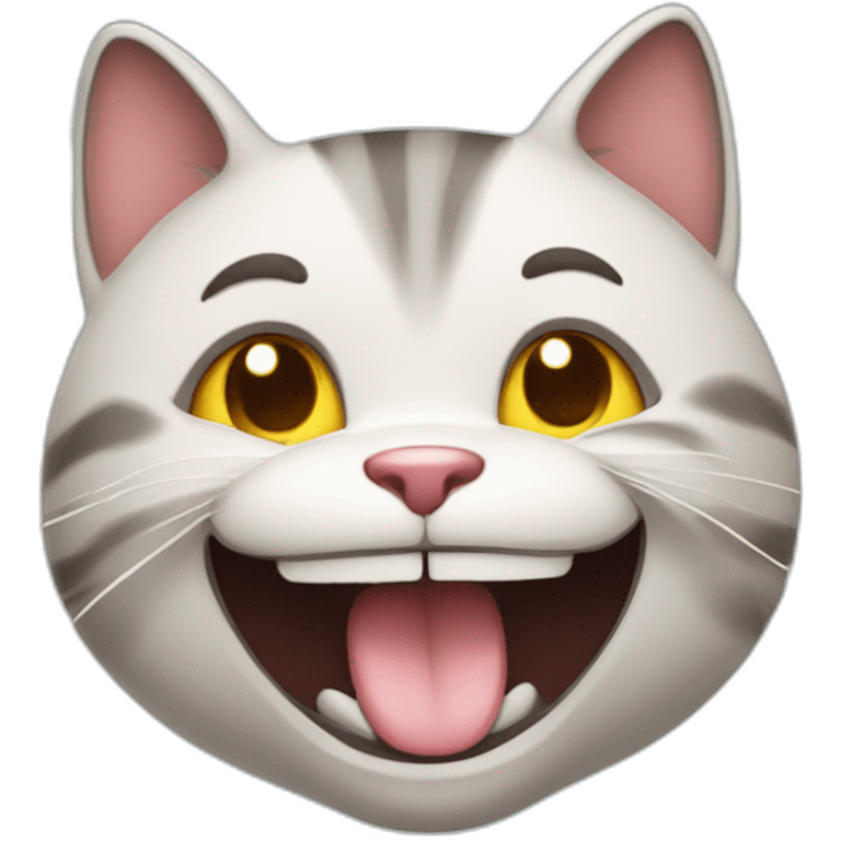 a close up of a happy cat character character cartoon emoji