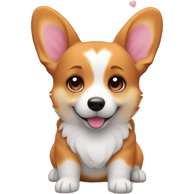 Corgi Puppe with hearts around it’s Head  emoji