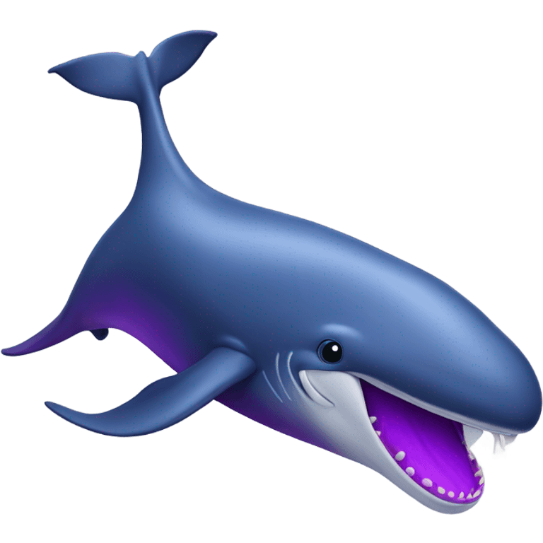 Blue whale purple, open mouth emoji