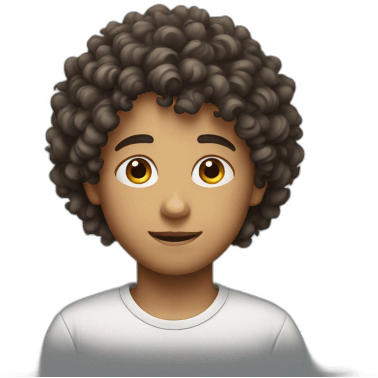 a curly haired boy emoji