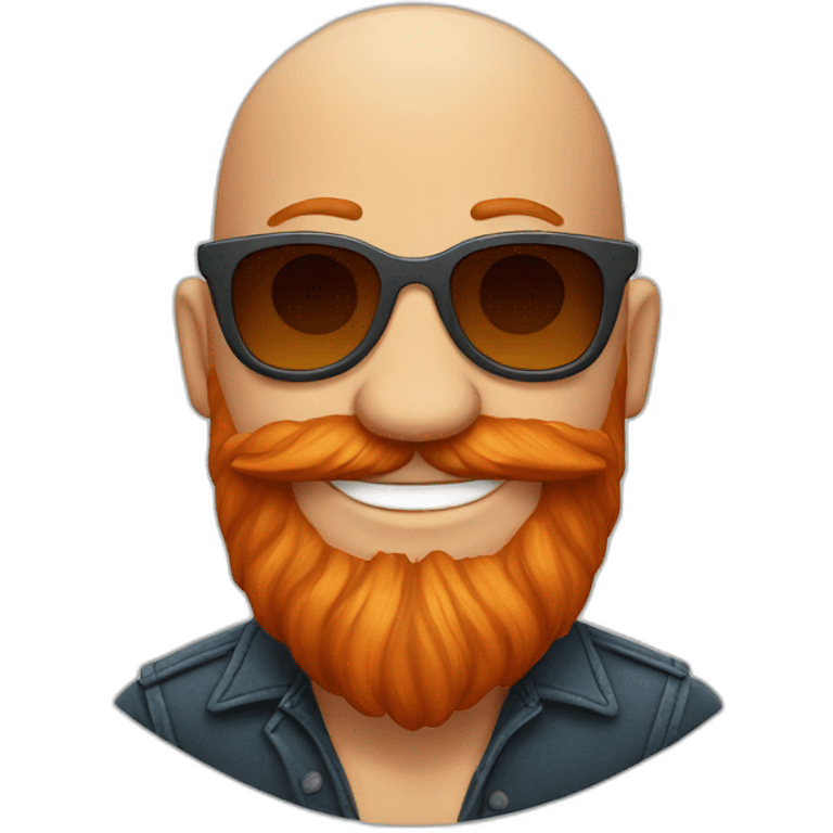 smiling rocking bald red beard men with sun glasses emoji