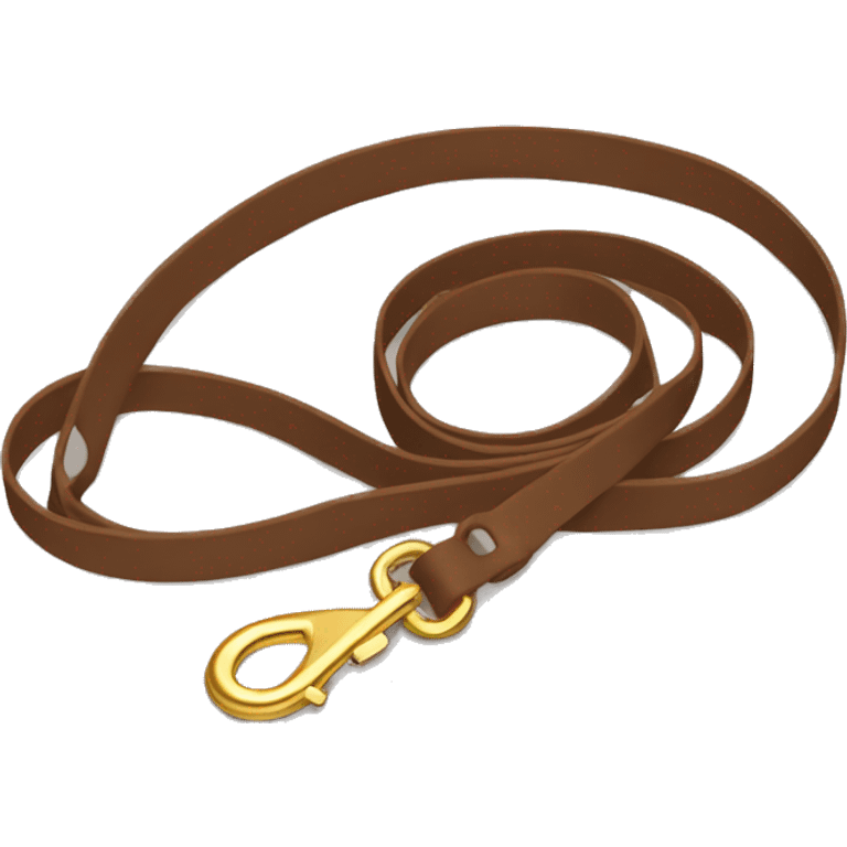 Brown dog leash with golden carabiner emoji