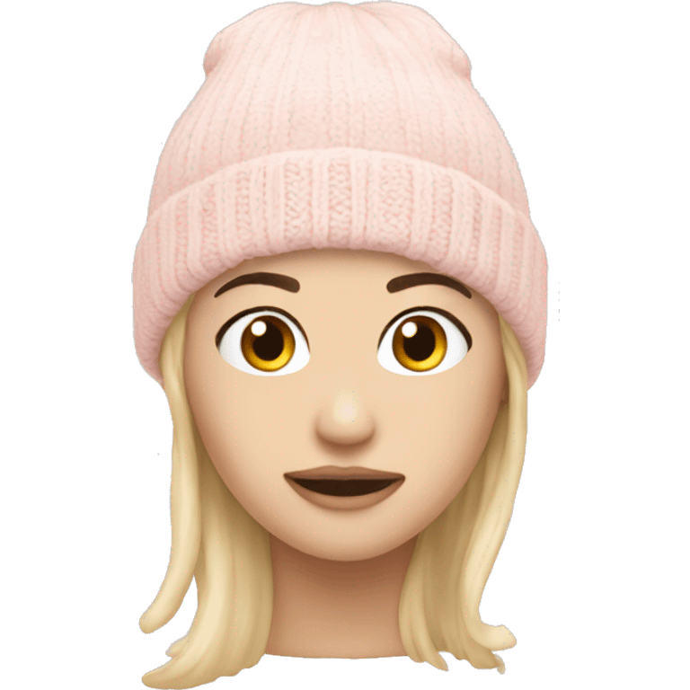 pale pink winter beanie emoji