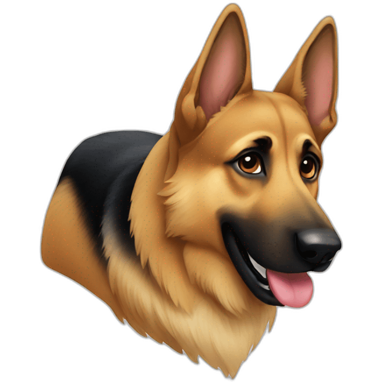 German shepherd in outside emoji