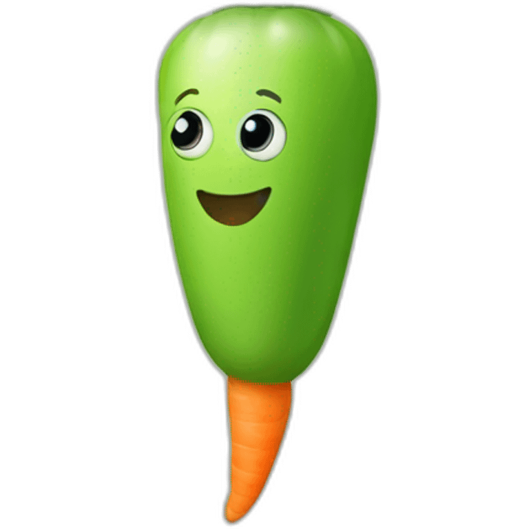 Green carrot swimming emoji