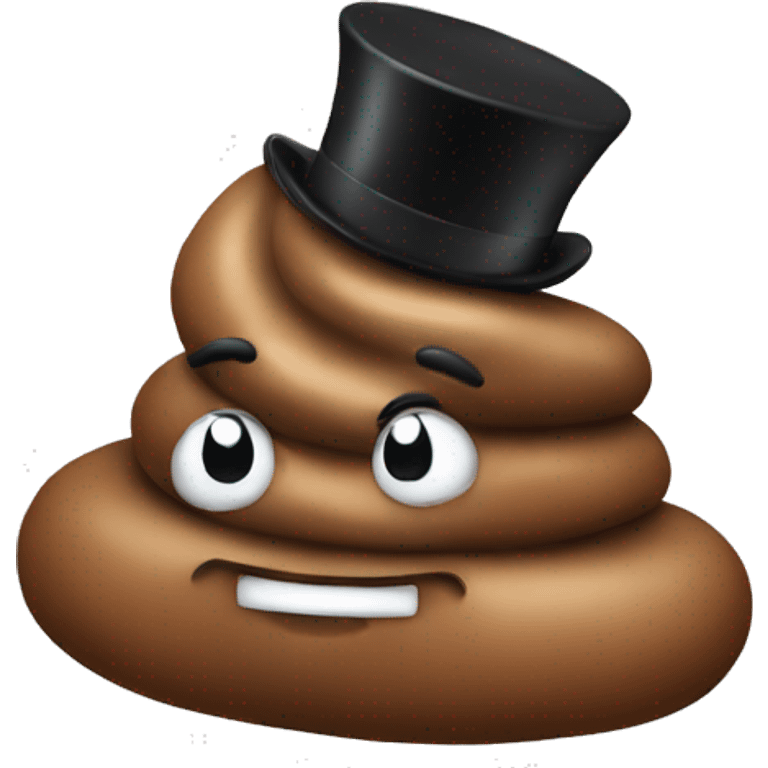 Poop with top hat emoji