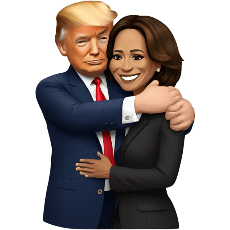 Trump and Kamala hugging  emoji