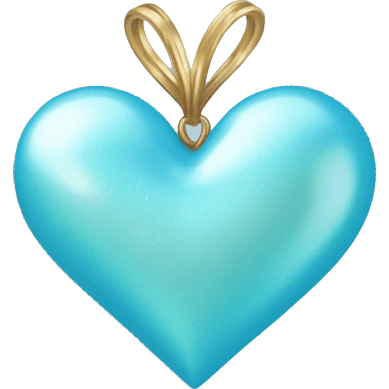 delicate light blue heart with shimmery shine, voluminous and round emoji