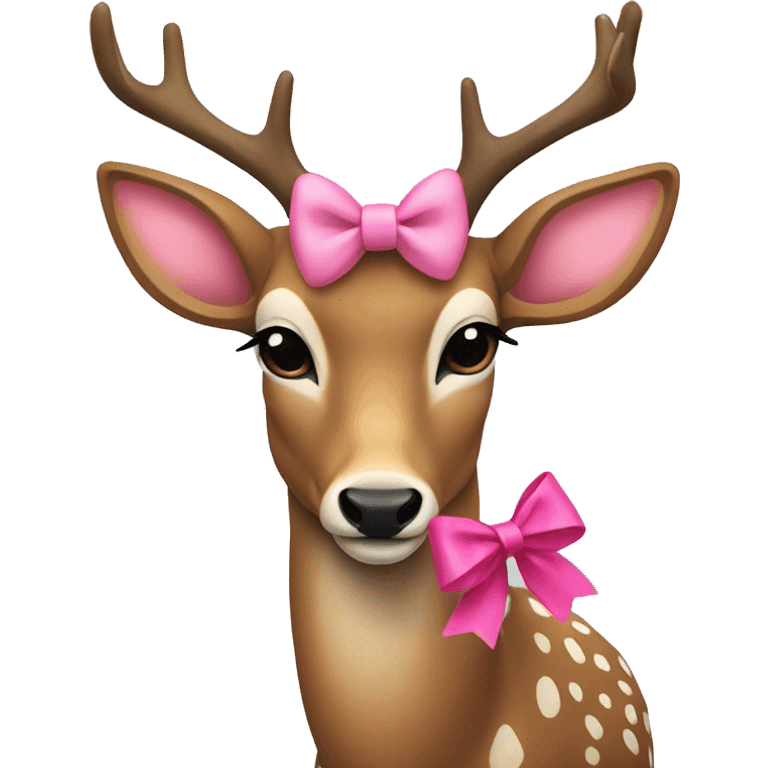 Deer with pink bow  emoji