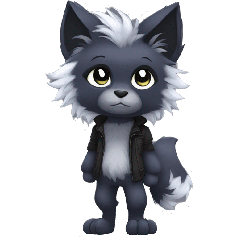 Anthro Dark Edgy Cool Shy Grumpy Fluffy FurSona Fakemon Full Body emoji