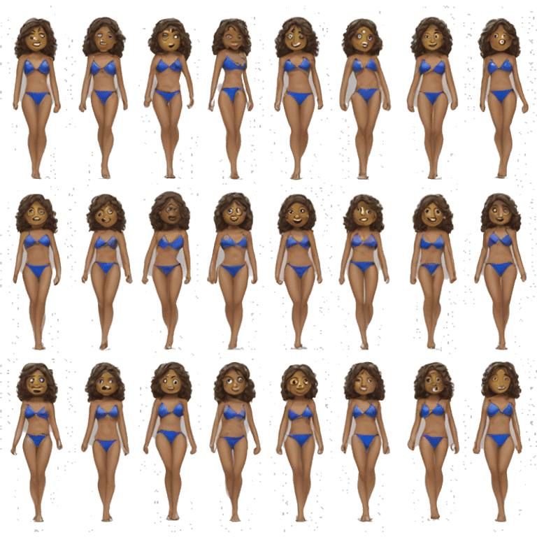 Beautiful full body woman wearing royal blue bikini emoji