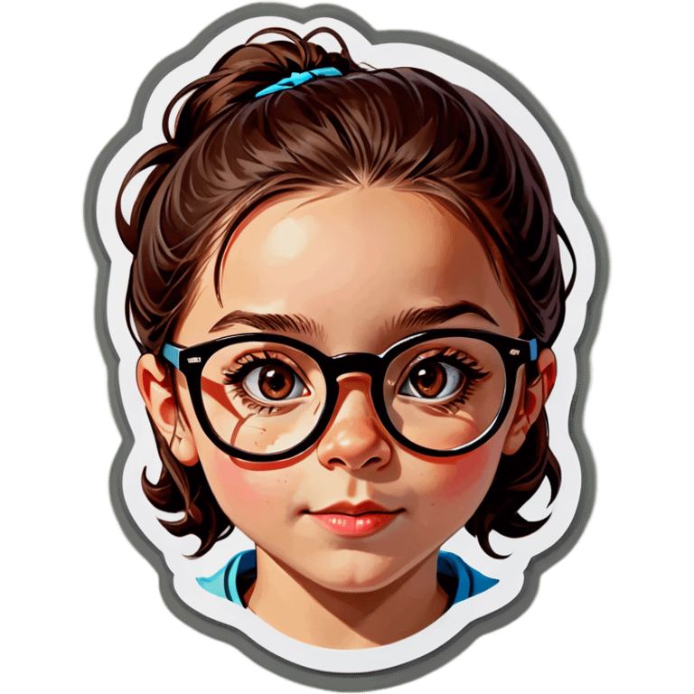 realistic portrait of girl with glasses emoji