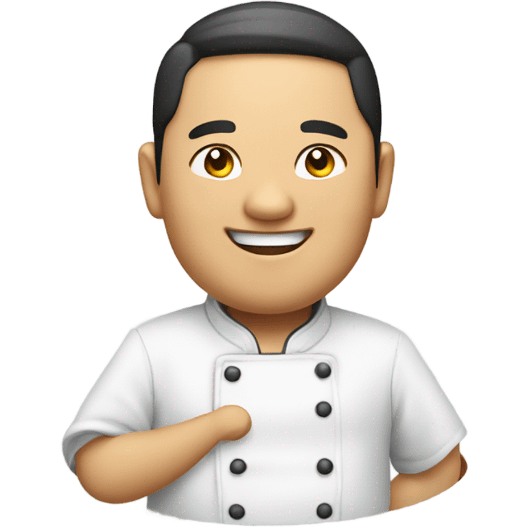 A Asian fat chef with big smile emoji