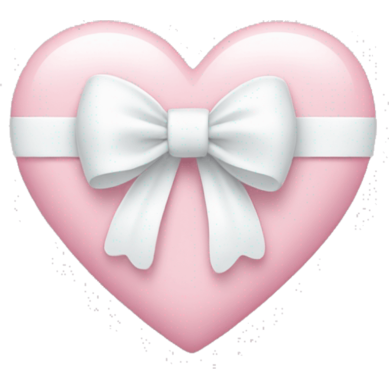 Pastel pink heart with white bow emoji