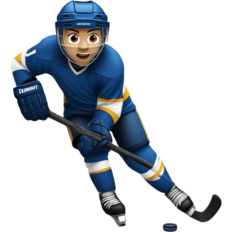 Hockey player shooting a puck at the net emoji