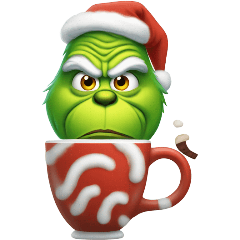 Grinch with hot chocolate  emoji